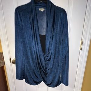 NEW dressy top Gorgeous draping neckline top with built in black tank